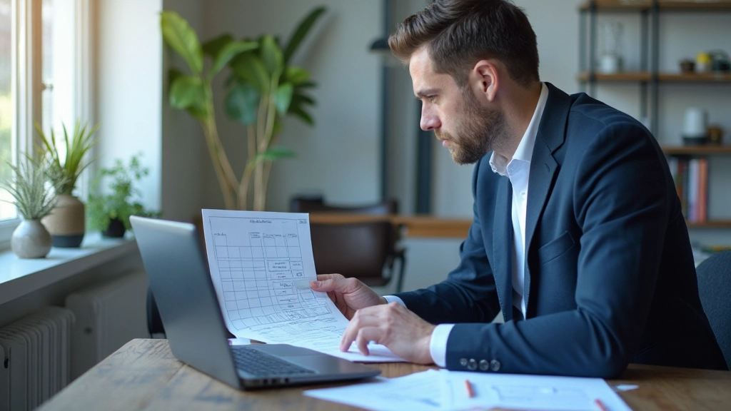 Профессиональный анализ данных матрицы решений на экране ноутбука