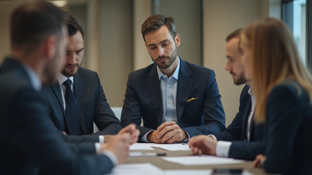 Профессиональное изображение лидера, принимающего важное решение с командой