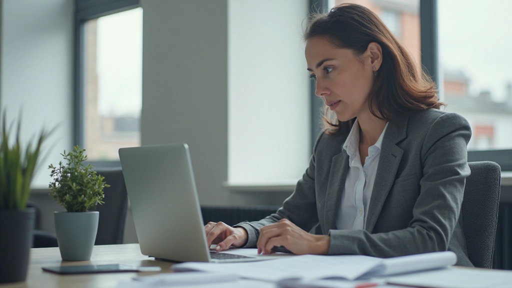 Профессиональный аналитик изучает информацию на рабочем столе с документами и ноутбуком