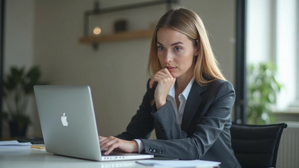 Профессиональное фото аналитика, оценивающего источники информации на ноутбуке